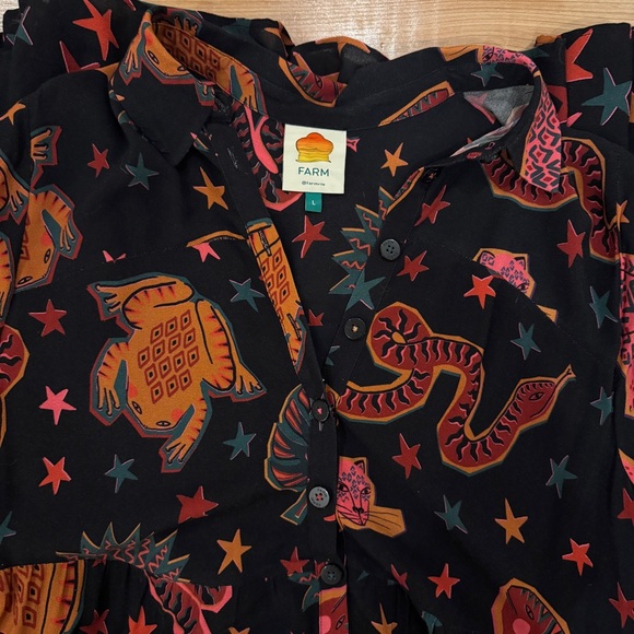 Farm Rio Animal Sky Maxi Dress Button-Up - Picture 3 of 11